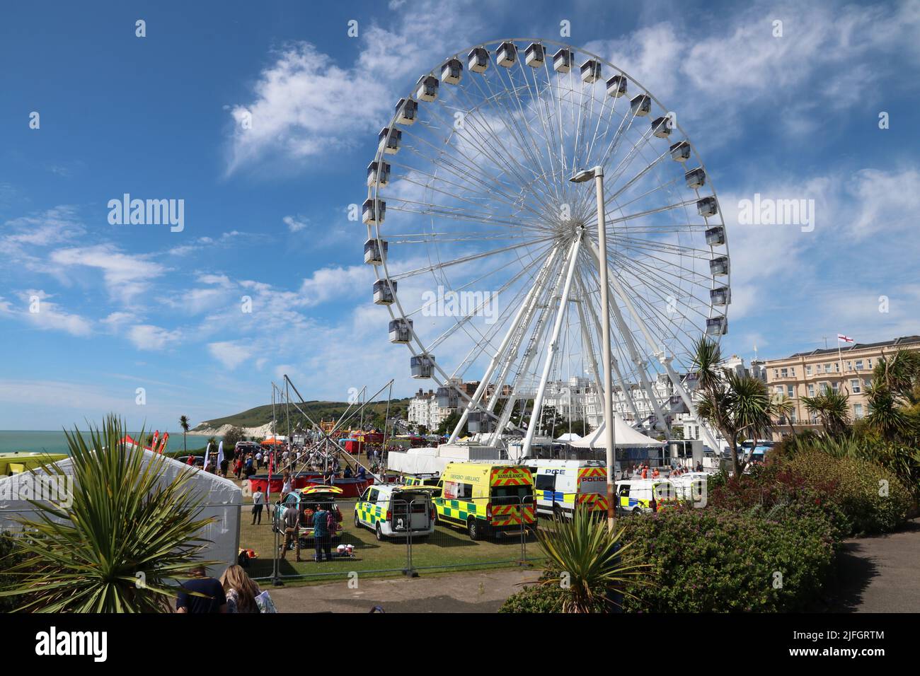 EASTBOURNE WHEEL AND EASTBOURNE 999 WEEKEND EMERGENCY SERVICES DISPLAY SHOW IN 2022 Stock Photo