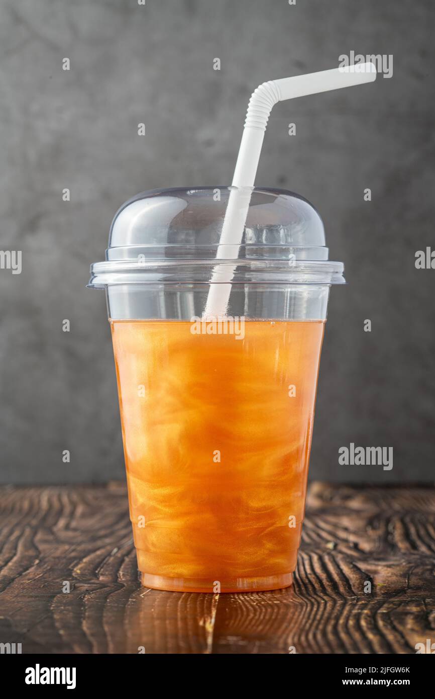 Cold icy drink with golden edible glitter or shimmer powder Stock Photo