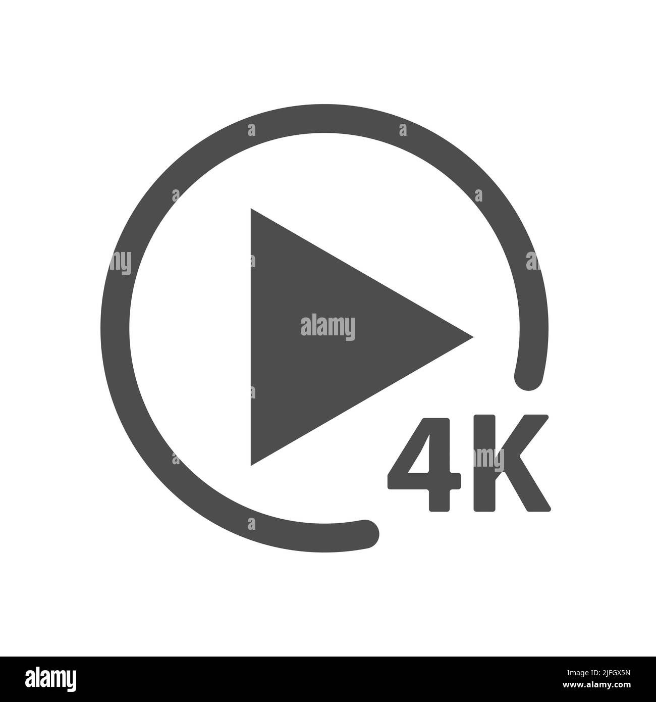 icon of the 4K player. Illustration for website, application and creative design. Flat style Stock Vector