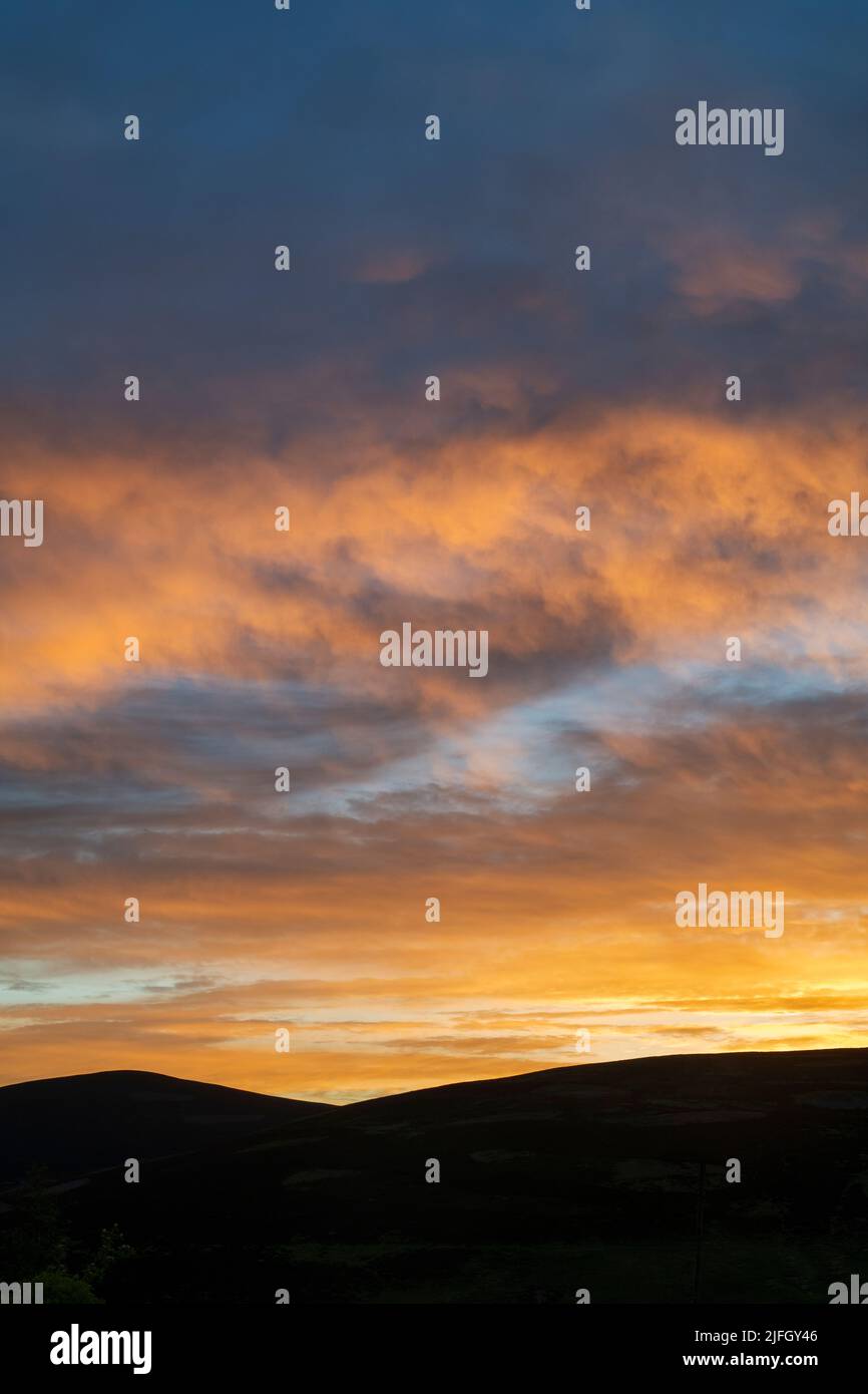Early morning clouds at sunrise. Leadhills, South Lanarkshire, Scotland Stock Photo