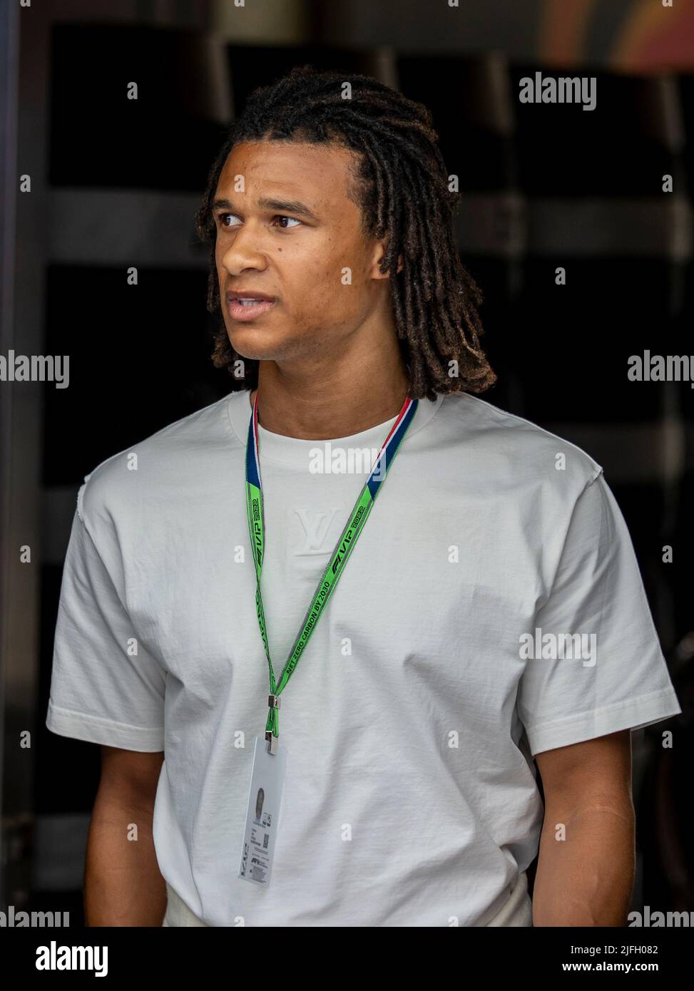 Silverstone, UK. 3rd July 2022, Silverstone Circuit, Silverstone, Northamptonshire, England: British F1 Grand Prix, Race day: Nathan Ake was a guest of Red Bull Racing at the British Grand Prix Credit: Action Plus Sports Images/Alamy Live News Stock Photo