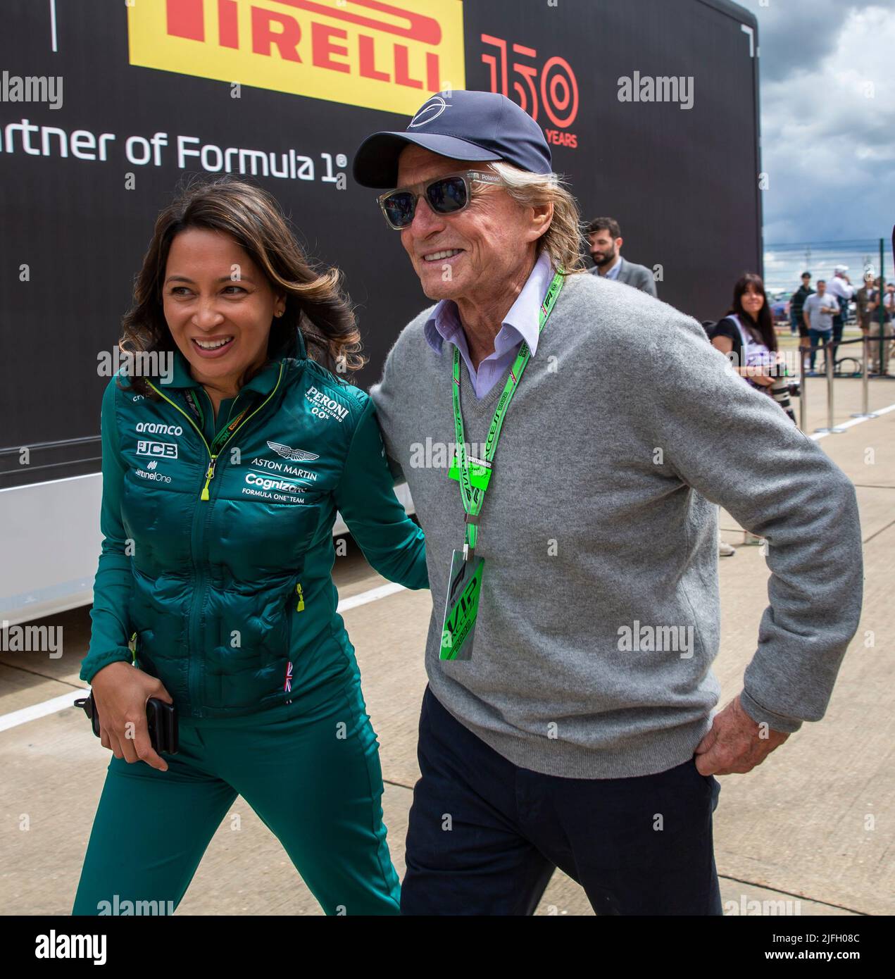 Silverstone, UK. 3rd July 2022, Silverstone Circuit, Silverstone, Northamptonshire, England: British F1 Grand Prix, Race day: Hollywood actor Michael Douglas Credit: Action Plus Sports Images/Alamy Live News Stock Photo