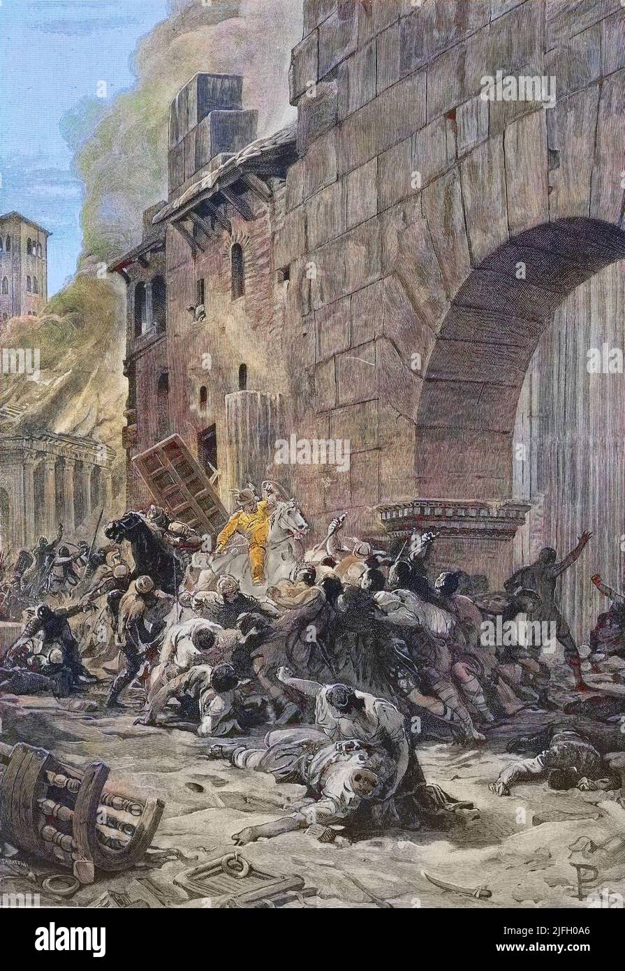 Sac de Rome de 1084 par les Normands de Robert Guiscard duc d'Apulie - The  Sack of Rome of May 1084 was a Norman sack, the result of the pope's call  for