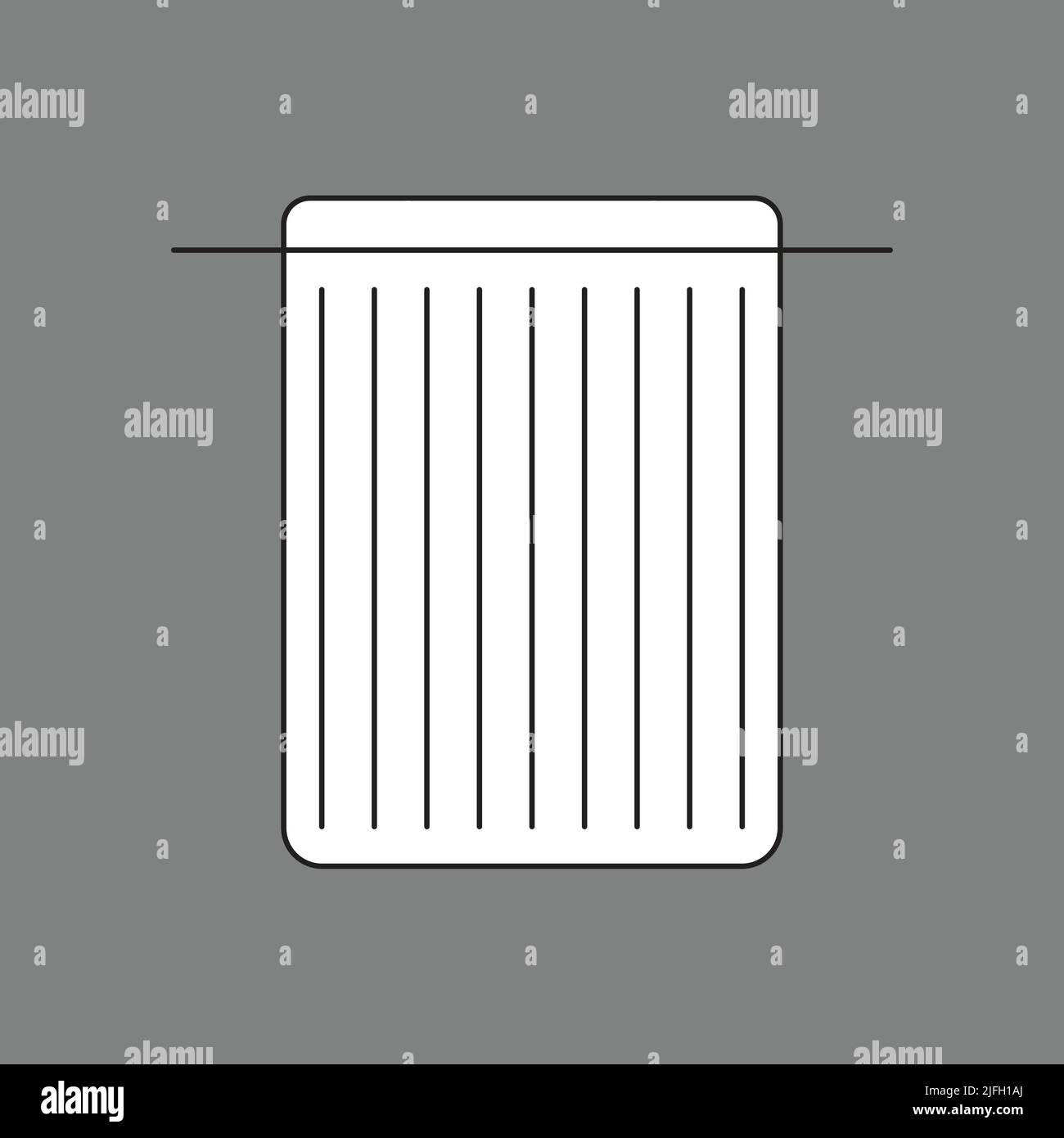 Trash bin black white icon - vector illustration Stock Vector