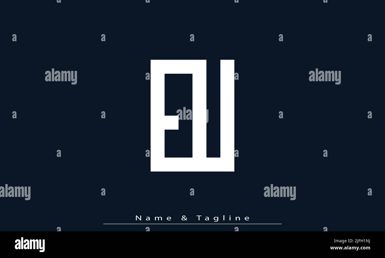 Alphabet letters Initials Monogram logo EU , UE Stock Vector