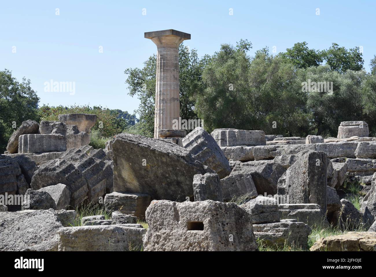 Archeological excavations at Ancient Olympia, Peloponnese. Landscape