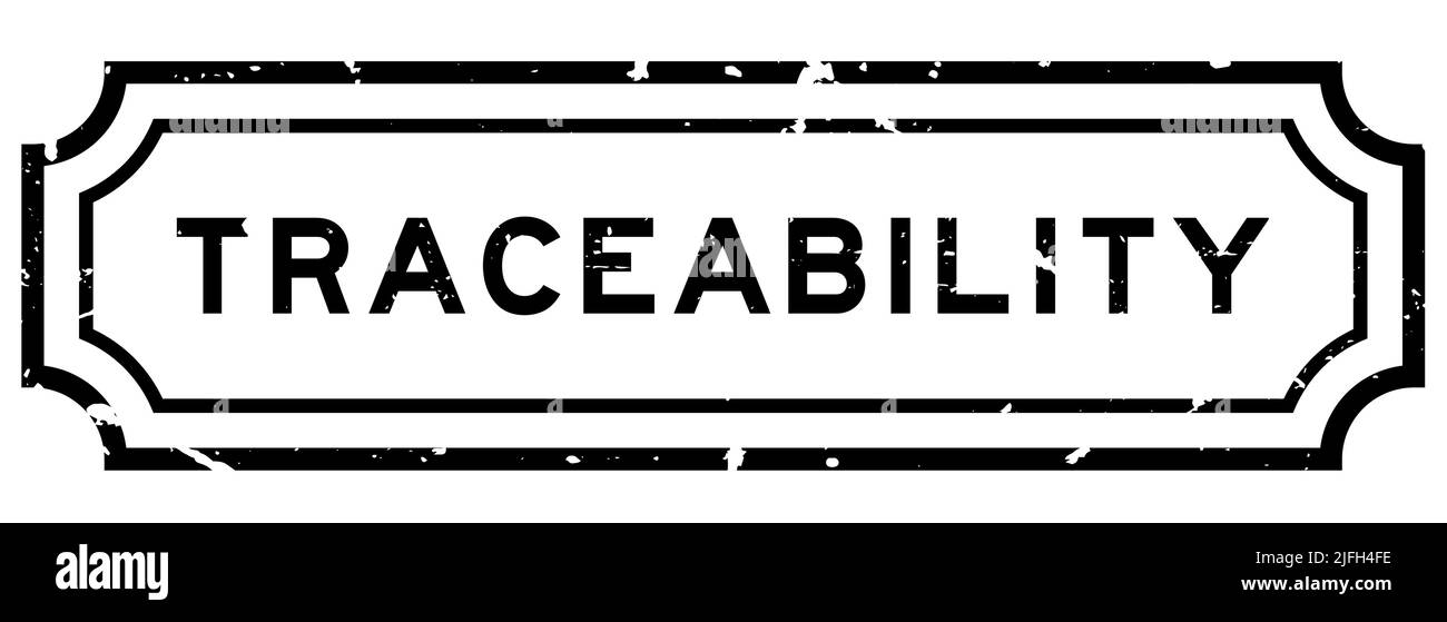Grunge black traceability word rubber seal stamp on white background ...
