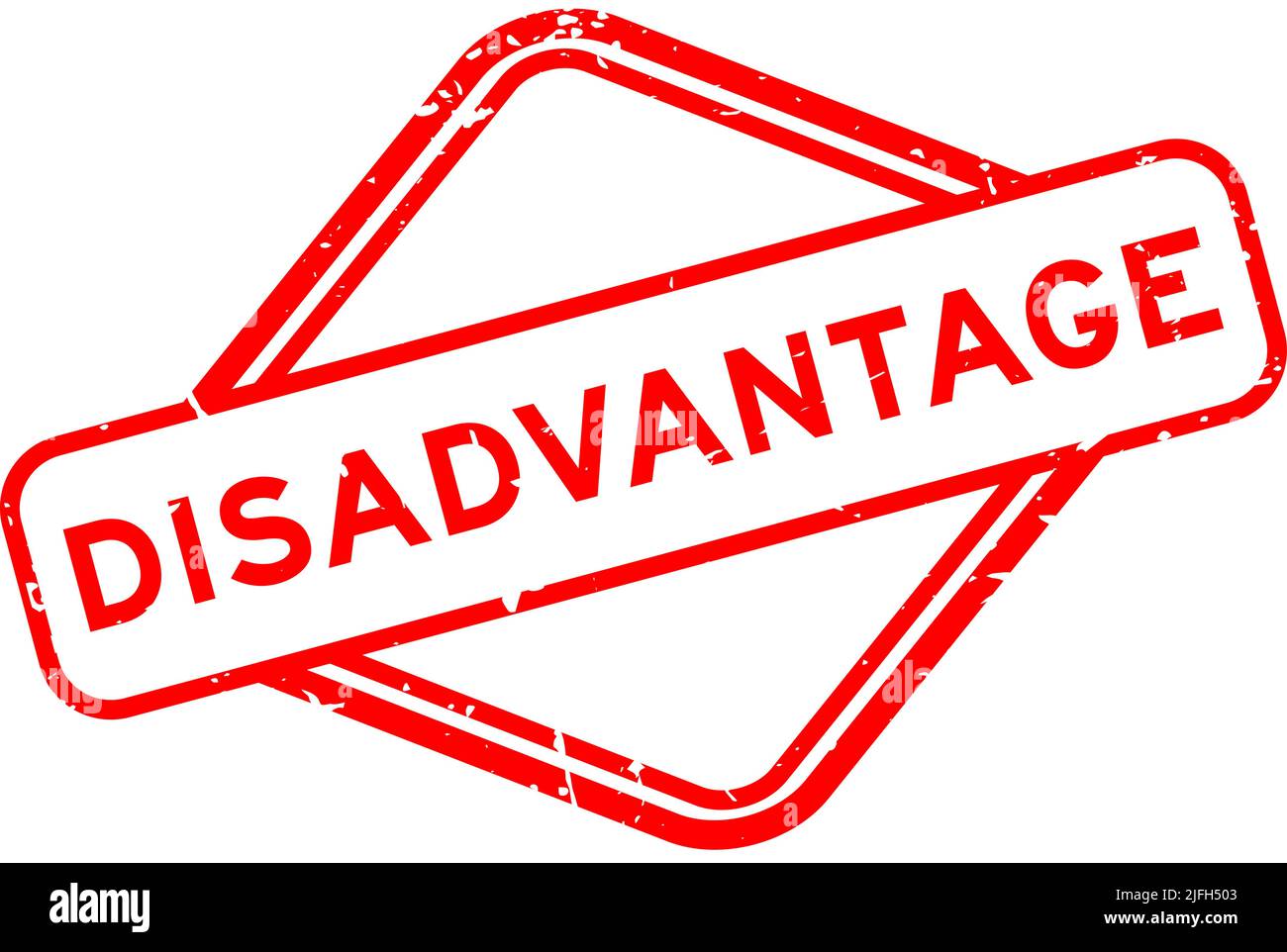 Grunge red disadvantage word rubber seal stamp on white background ...