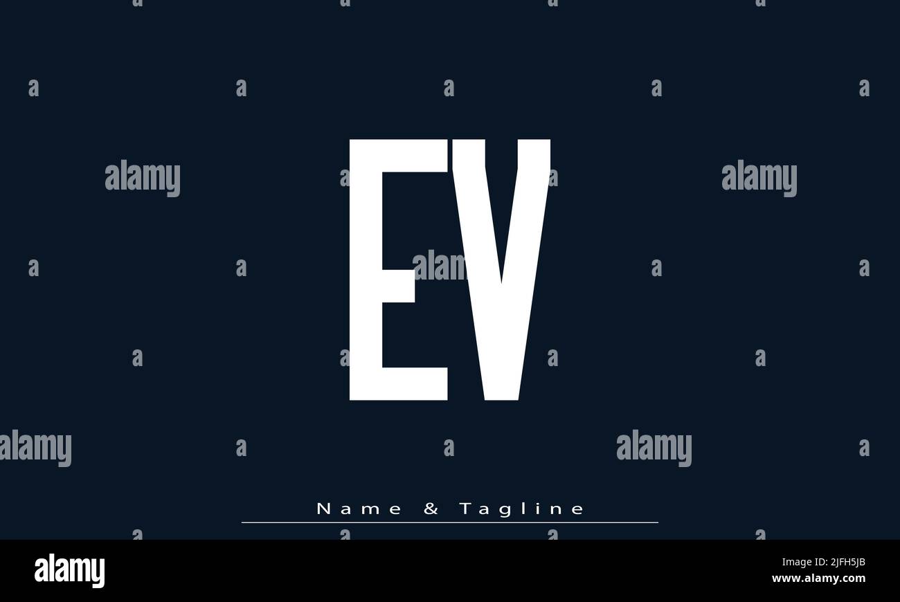 Alphabet letters Initials Monogram logo EV , VE Stock Vector