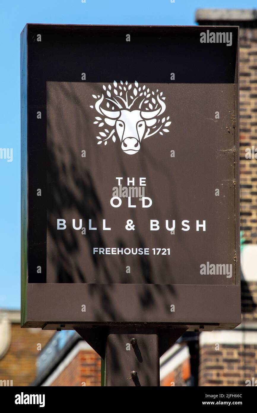 London, UK - May 19th 2022: The Old Bull and Bush public house in Hampstead, London, UK. The pub was made famous by the music hall song Down at the Ol Stock Photo