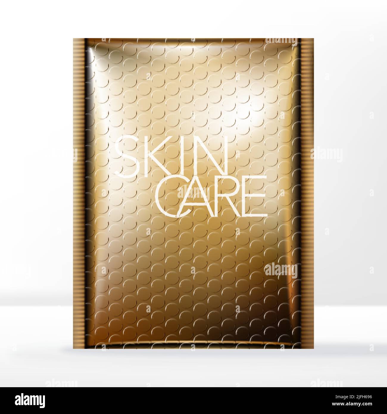 Vector Bubble Wrap Mailer Bag Packaging, Gold Stock Vector
