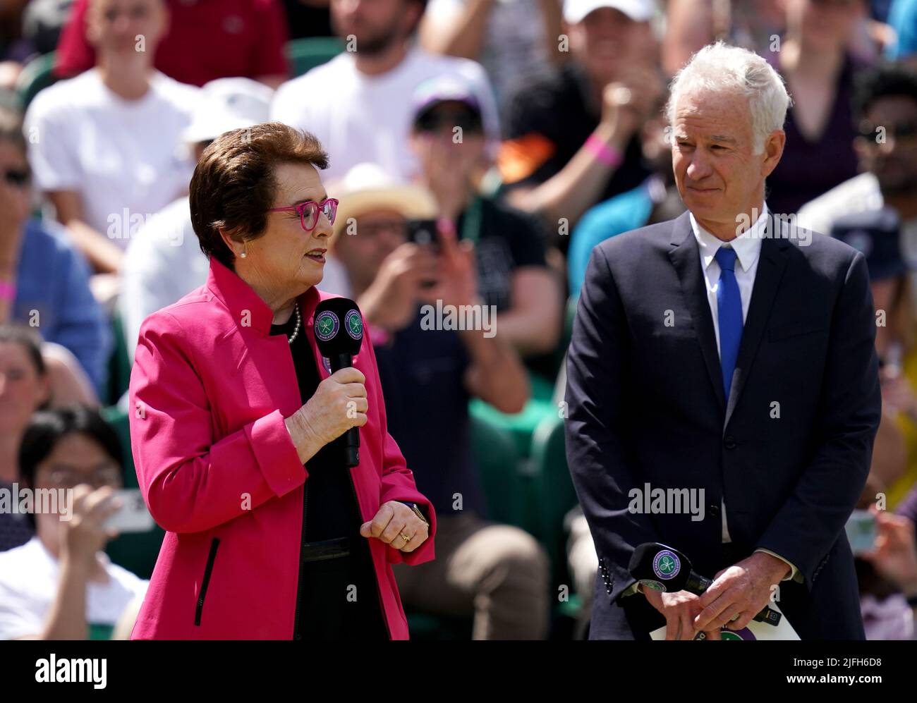 Billie Jean King and John McEnroe during day seven of the 2022