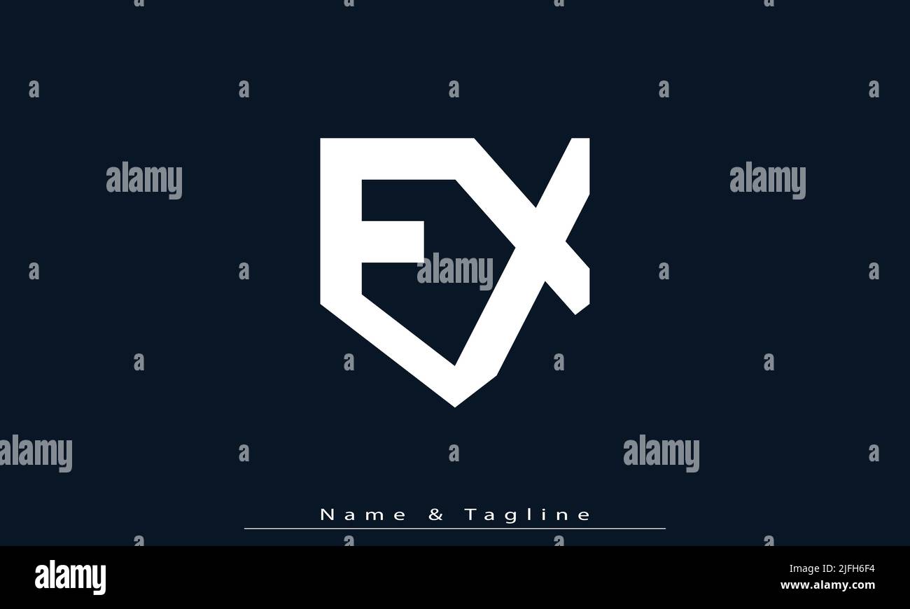 Alphabet letters Initials Monogram logo EX , XE Stock Vector