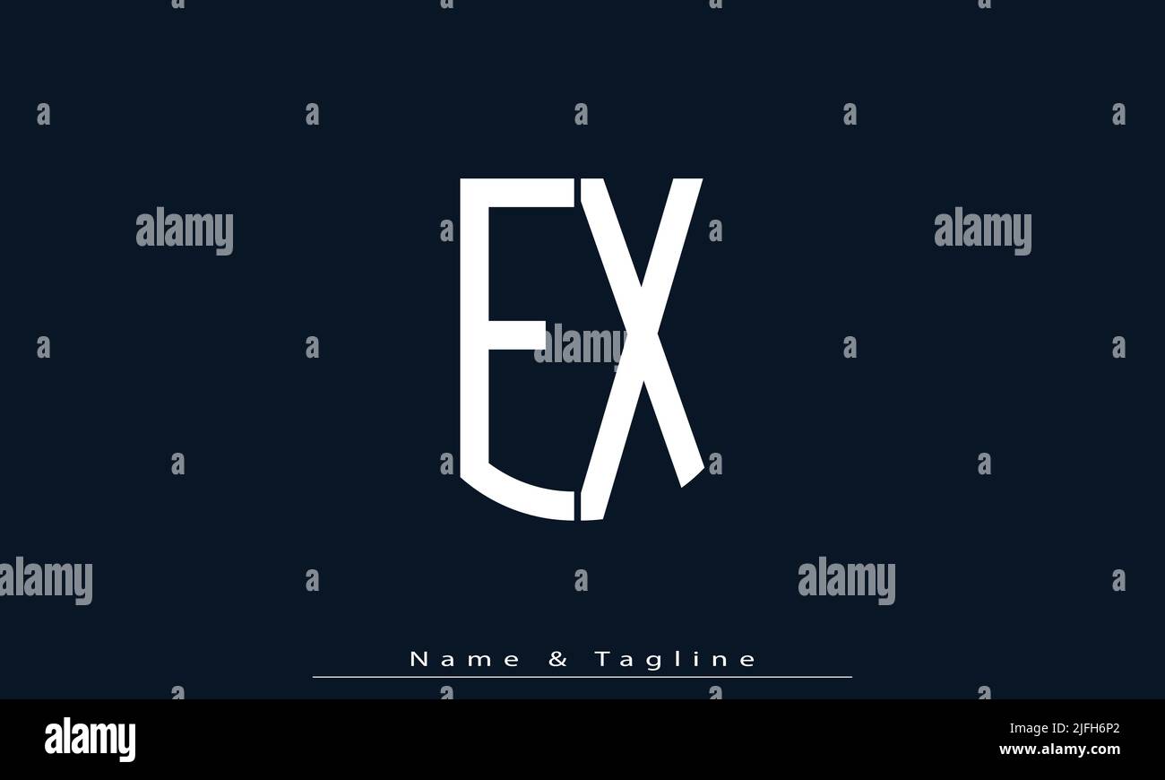 Alphabet letters Initials Monogram logo EX , XE Stock Vector
