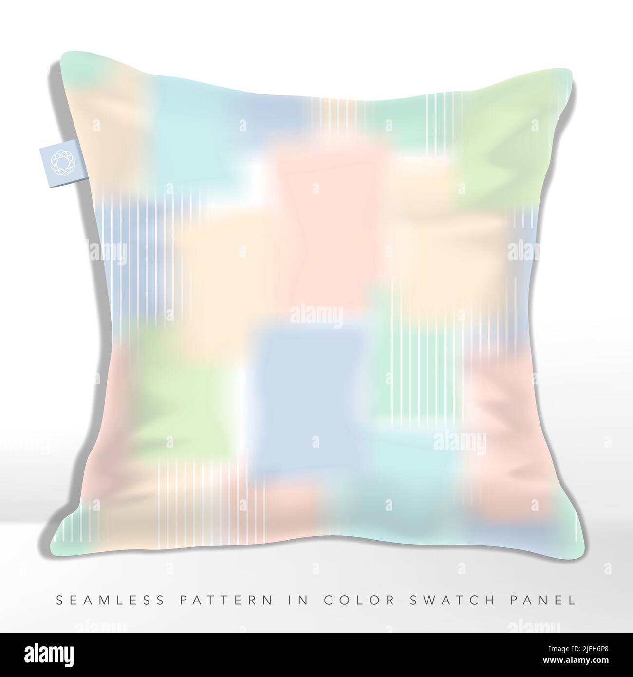 Vector Multi Pastel Rainbow Colors Iridescent Overlapping Abstract Paints Seamless Pattern with Stripes. Stock Vector