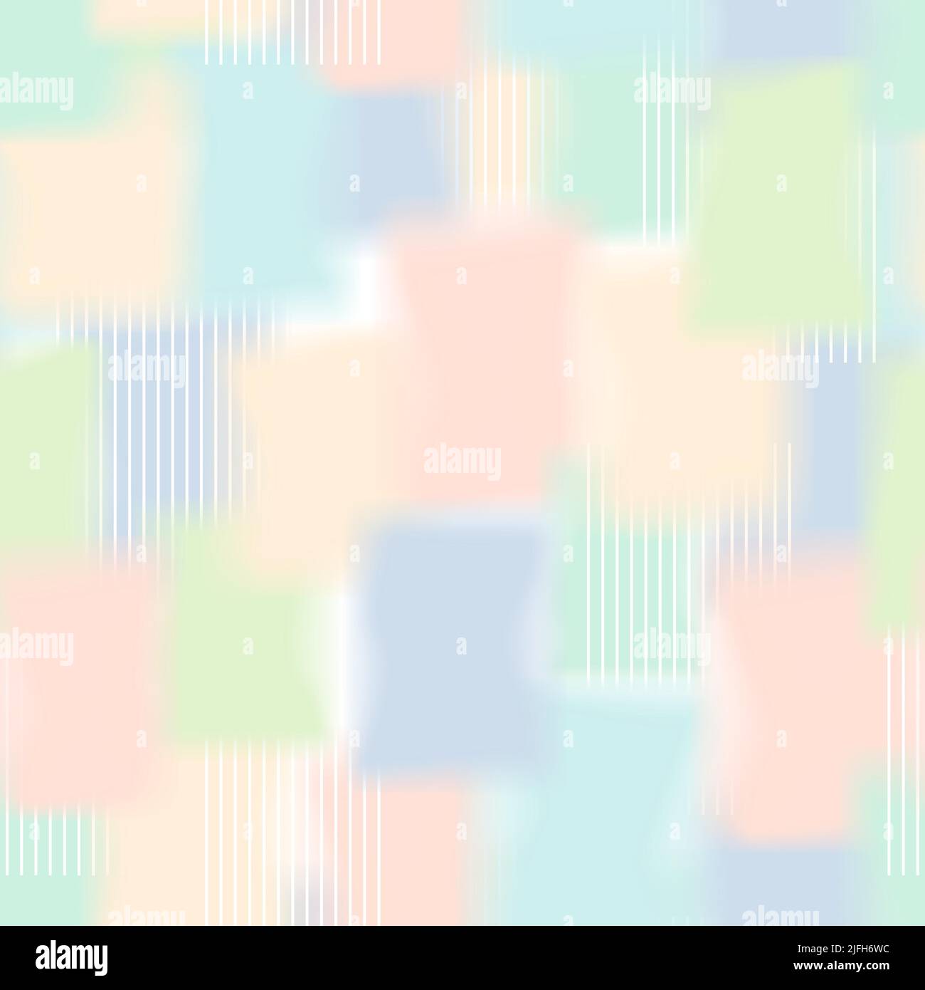 Vector Multi Pastel Rainbow Colors Iridescent Overlapping Abstract Paints Seamless Pattern with Stripes. Stock Vector
