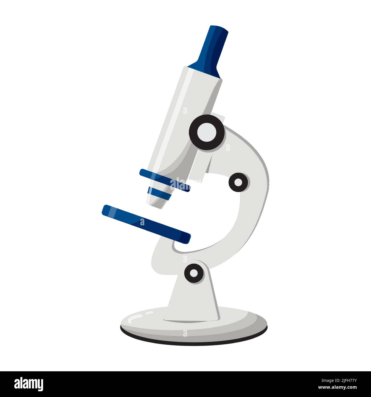 Laboratory microscope vector icon isolated on a white background. Vector illustration Stock Vector