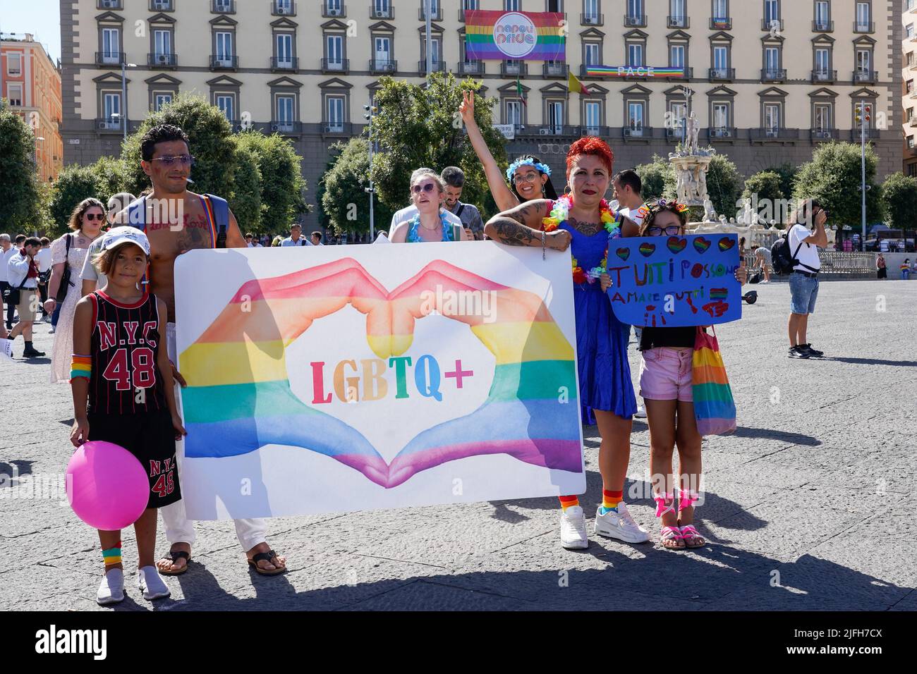 Event LGBTQ + "Naples pride". The parade started from Piazza Municipio