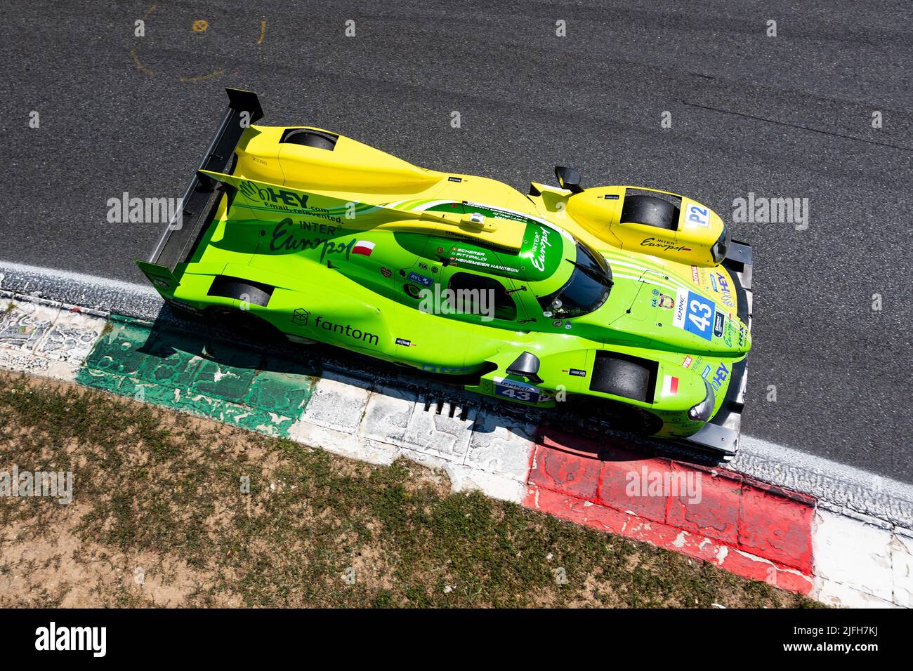 43 FITTIPALDI Pietro (bra), HEINEMEIER HANSSON David (dnk), SCHERER Fabio  (swi), Inter Europol Competition, Oreca 07 - Gibson, action during the 4  Hours of Monza 2022, 3rd round of the 2022 European