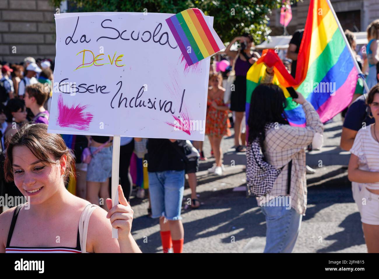 Event LGBTQ + "Naples pride". The parade started from Piazza Municipio