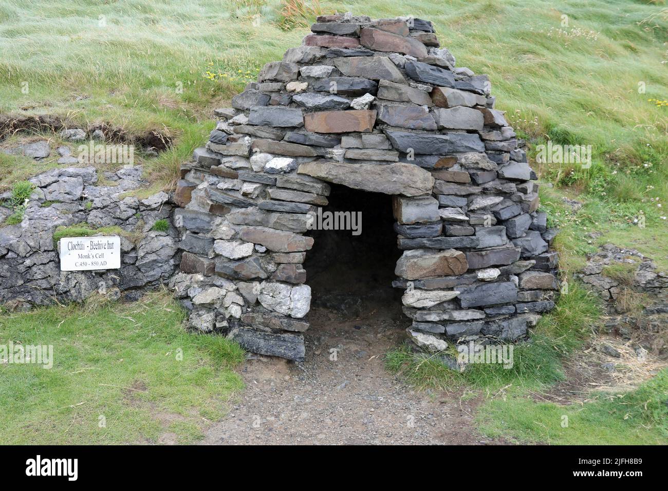 Beehive hut at Fenit Heritage Park in County Kerry Stock Photo
