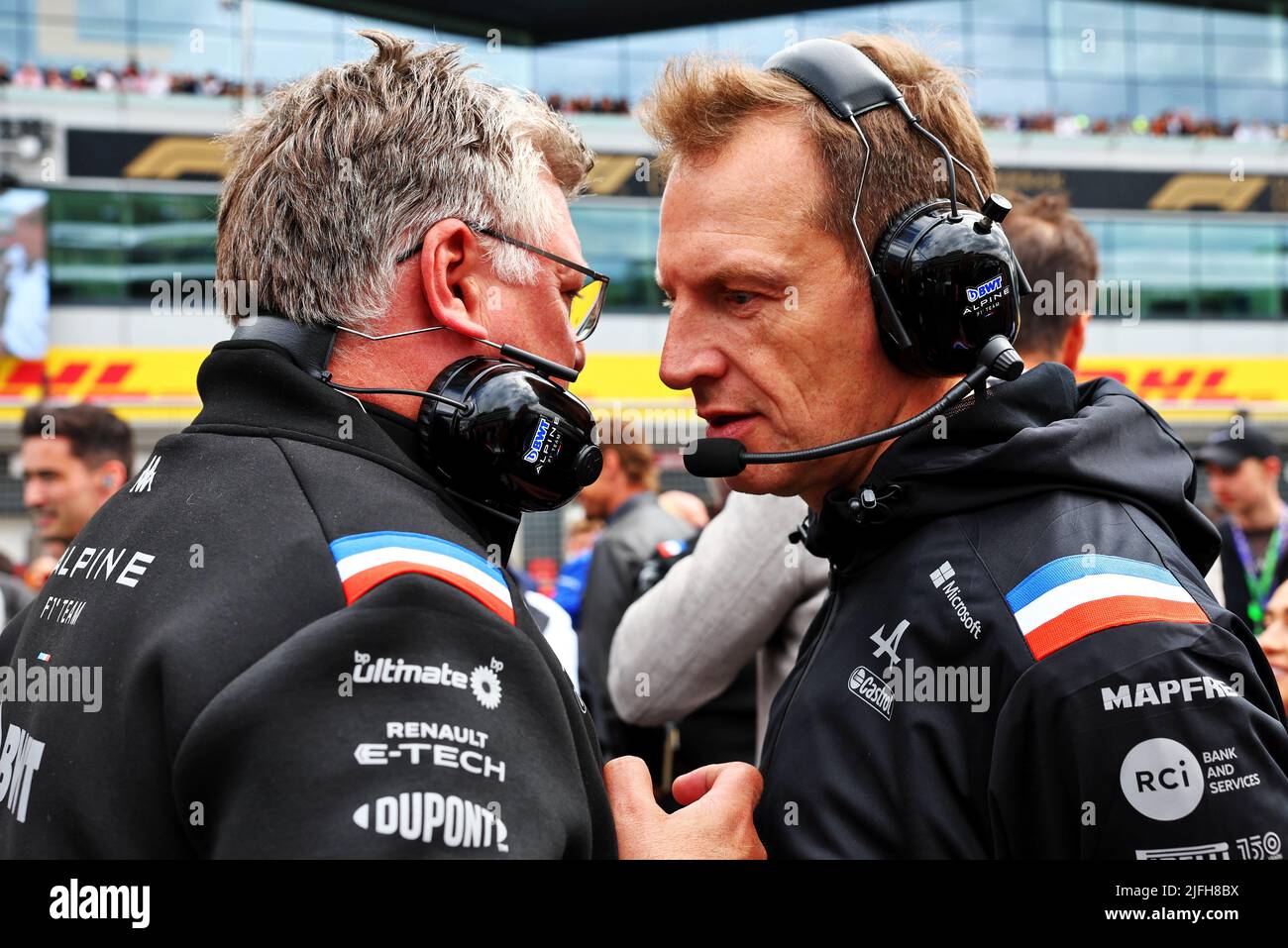 (L to R): Otmar Szafnauer (USA) Alpine F1 Team, Team Principal with ...