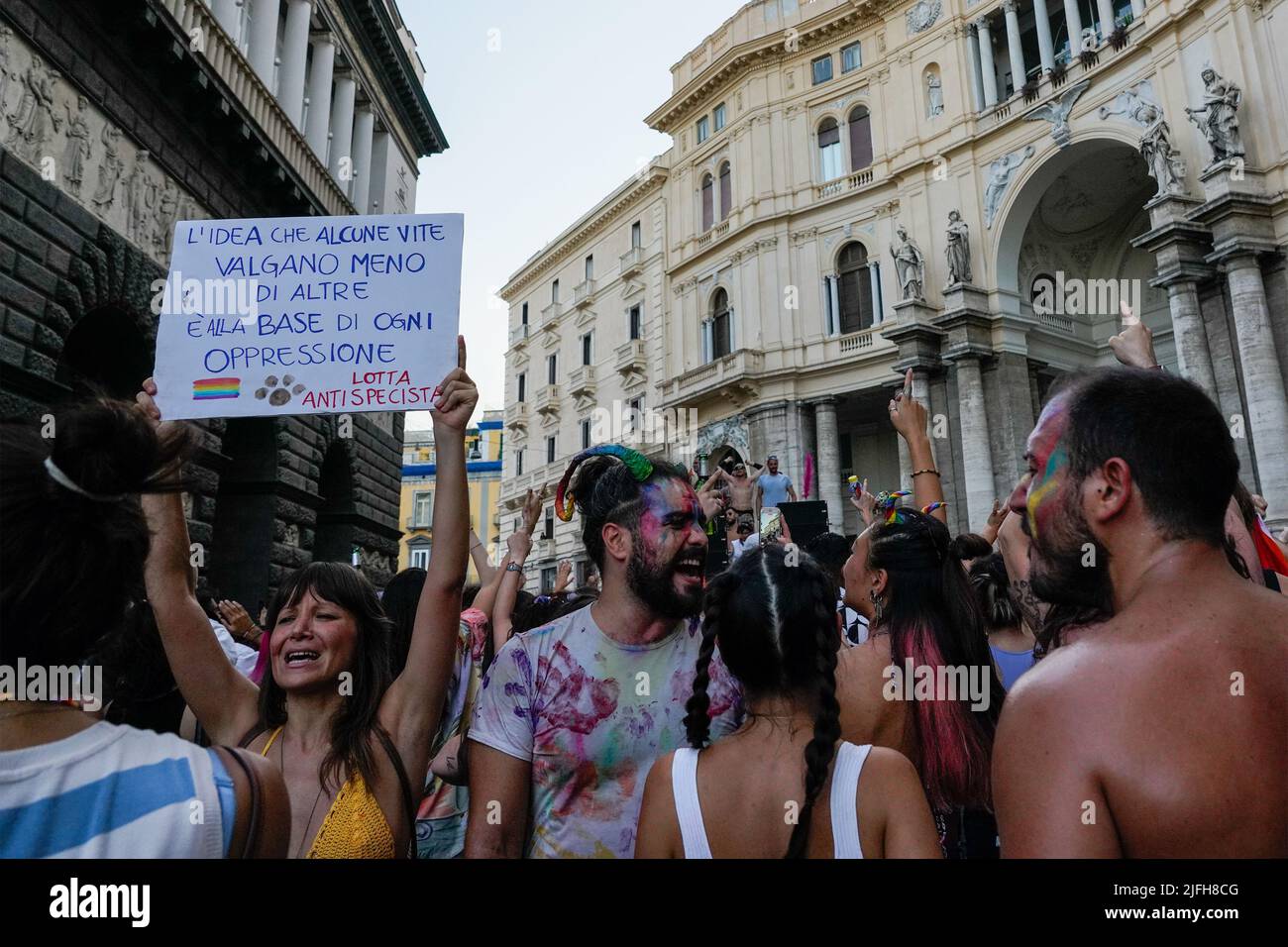 Event LGBTQ + "Naples pride". The parade started from Piazza Municipio