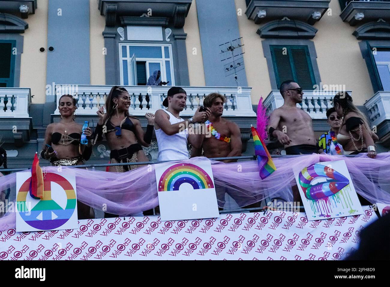 Event LGBTQ + "Naples pride". The parade started from Piazza Municipio