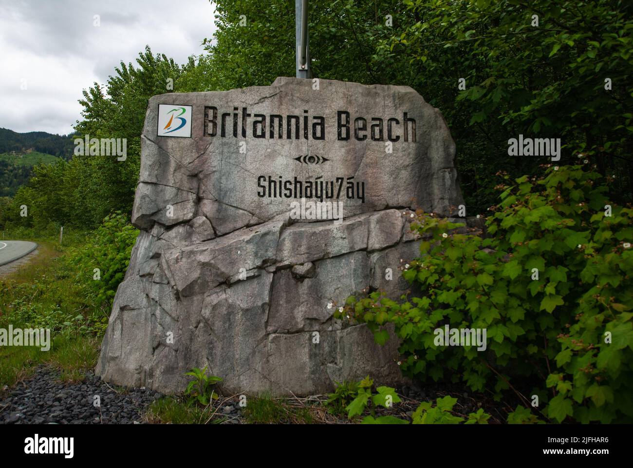 to Britannia Beach sign, Britannia Beach, British Columbia
