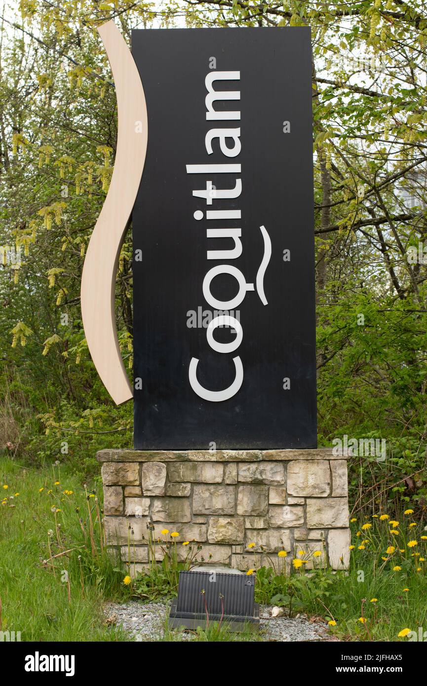 Welcome To Coquitlam Sign Coquitlam British Columbia Canada 2JFHAX5 