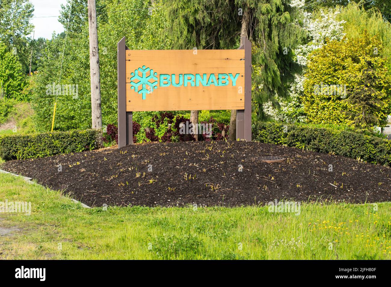 to Burnaby sign, Burnaby, British Columbia, Canada Stock Photo