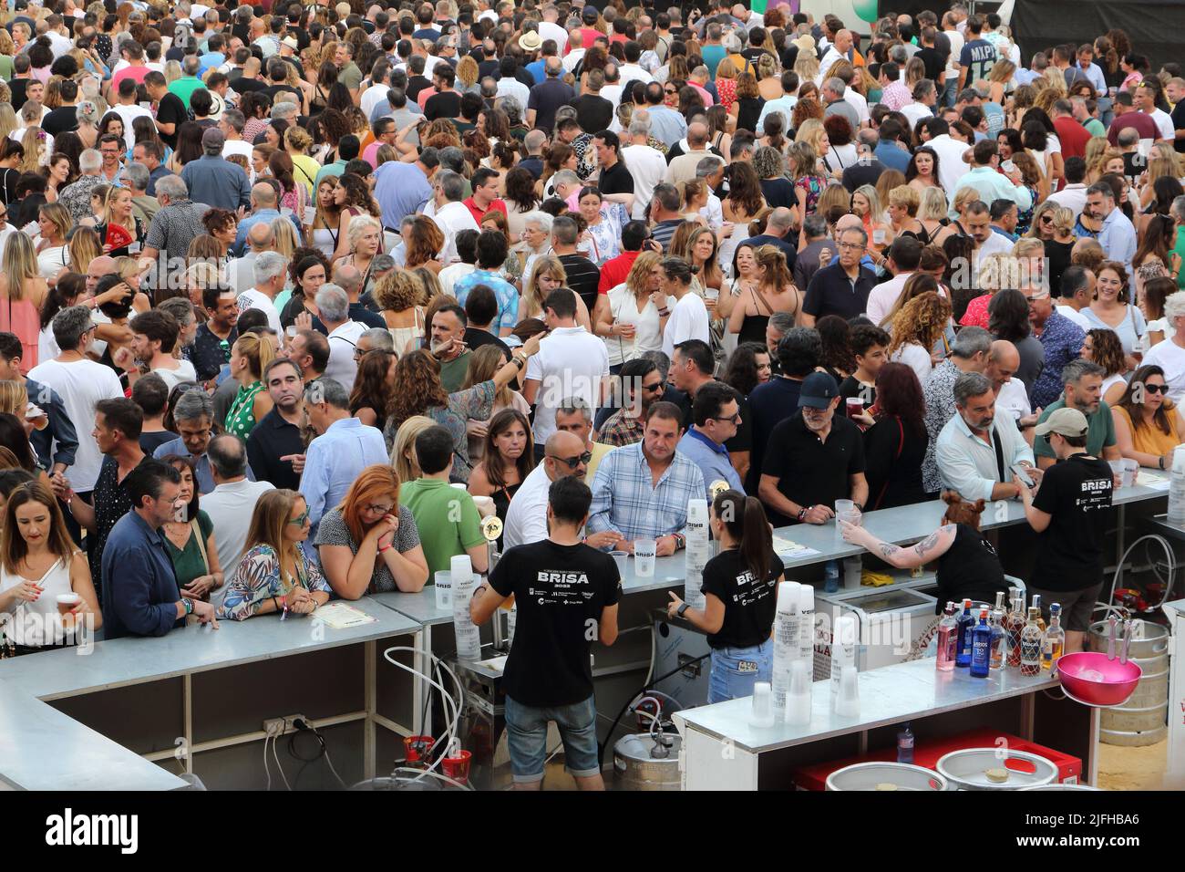 July 2, 2022. Malaga, Spain. People at Brisa Festival. 40th anniversary of Danza Invisible Stock Photo