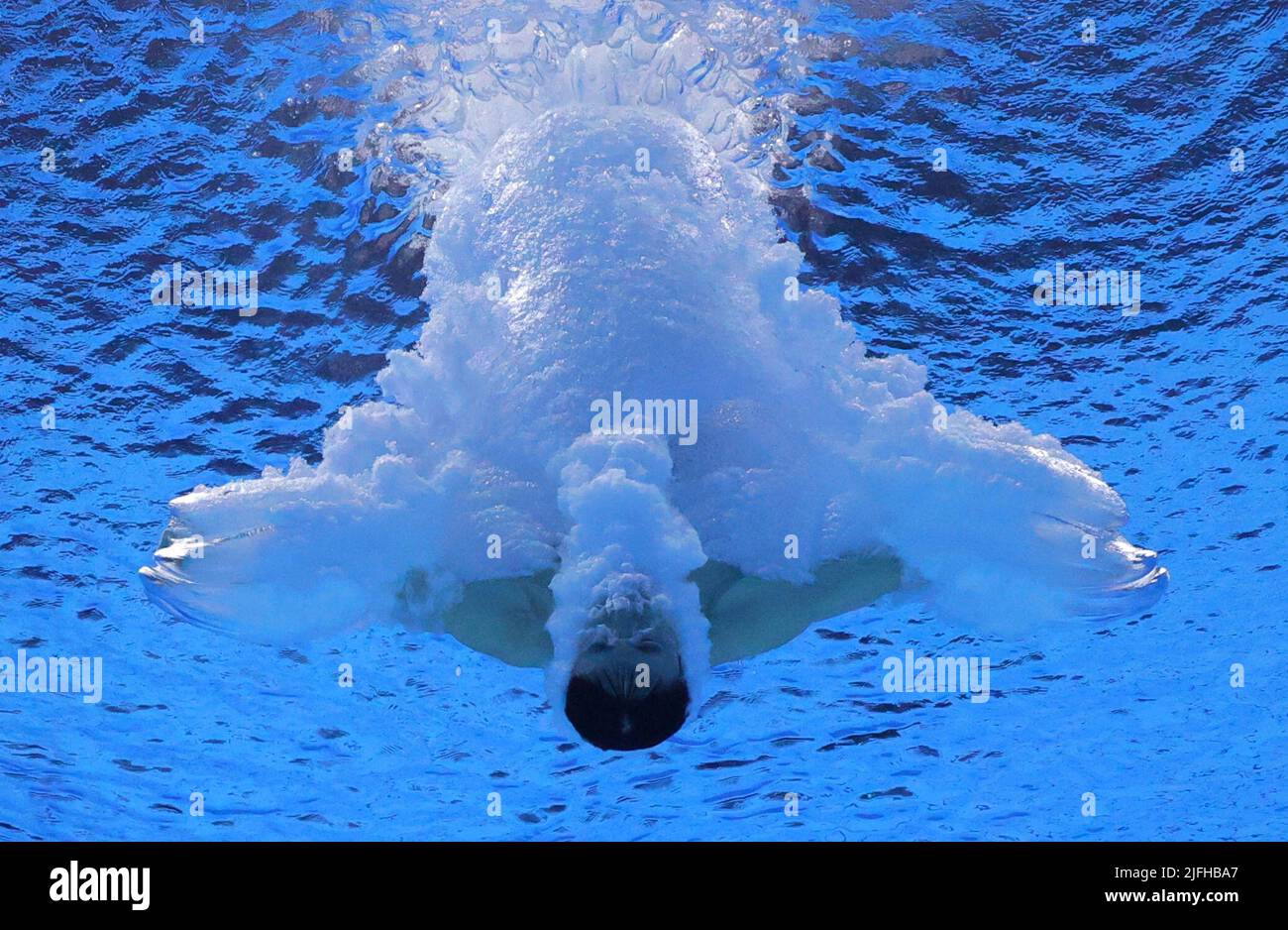 Diving - FINA World Championships - Duna Arena, Budapest, Hungary - July 3, 2022 China's Hao Yang in action during the men's 10m platform final REUTERS/Antonio Bronic Stock Photo