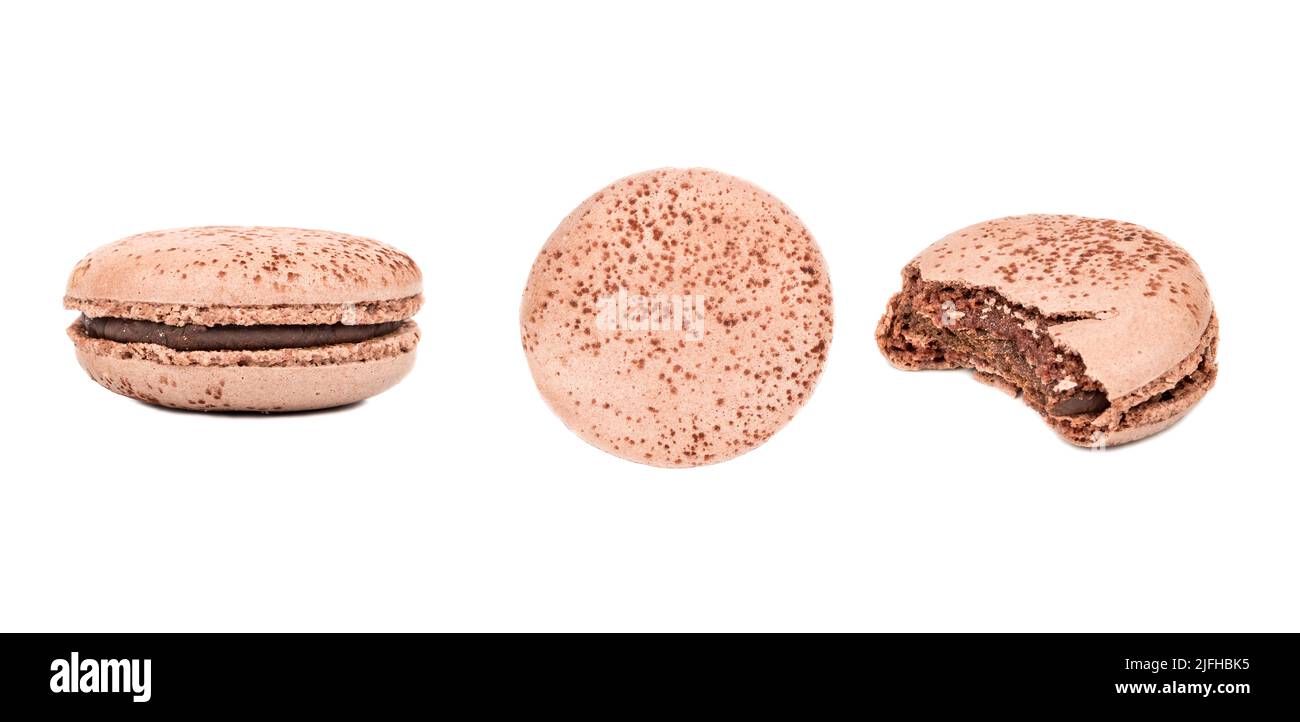 Macaroons isolated on white background, clipping path, full depth of field Stock Photo