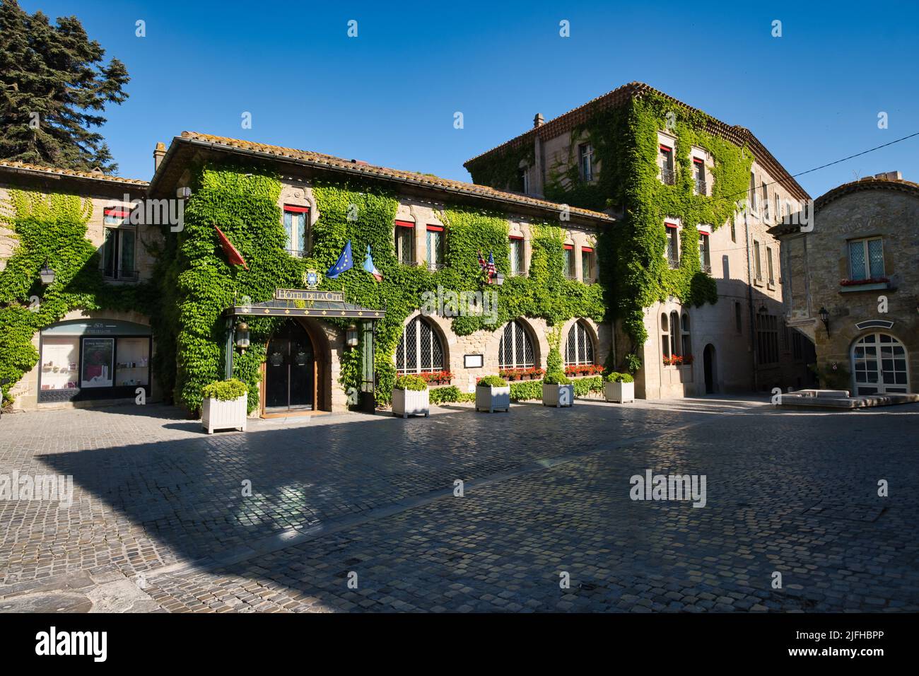 Facade of the hotel de la cité in Carcassonne Stock Photo Alamy