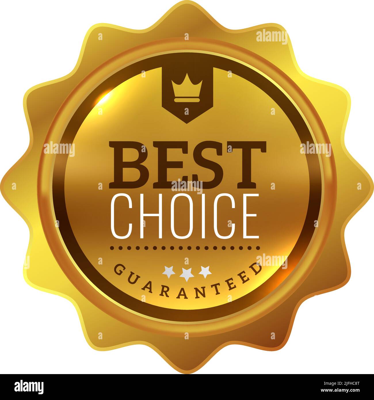 Best choice award label. Golden quality mark Stock Vector