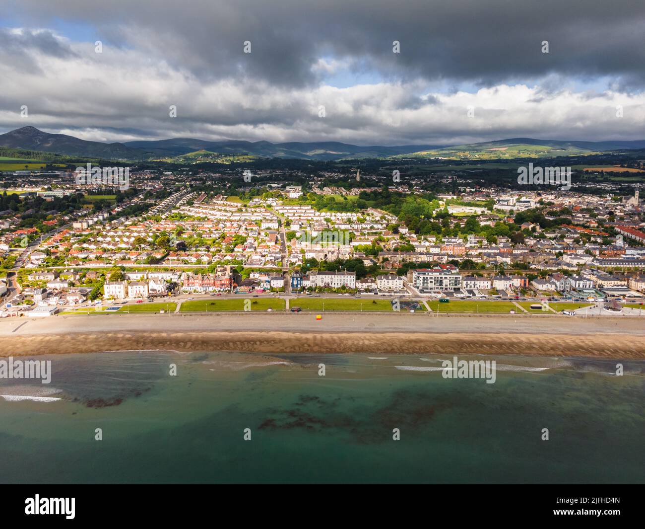 Bray in Co. Wicklow, Ireland aerial landscape Stock Photo