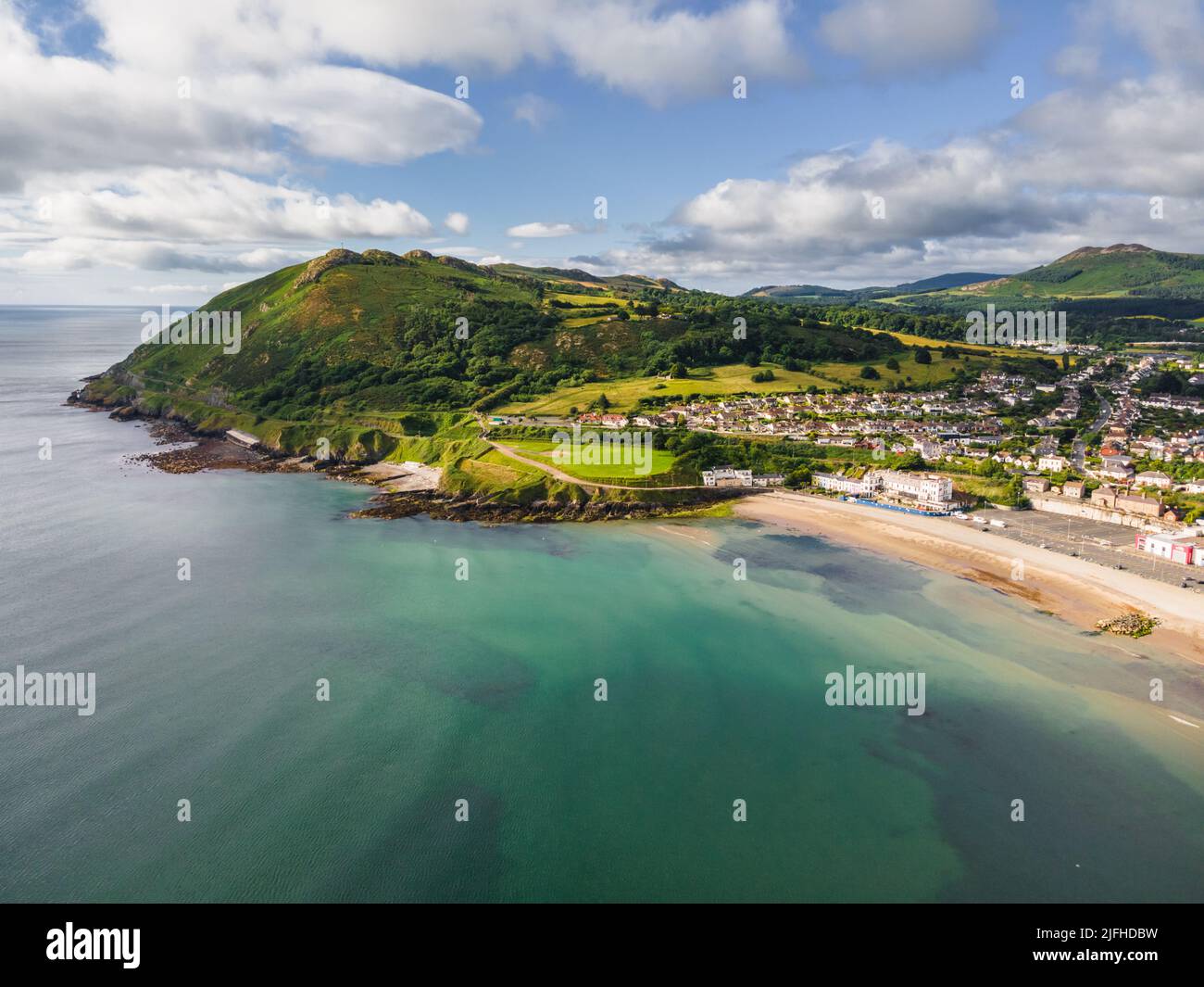 Bray in Co. Wicklow, Ireland aerial landscape Stock Photo