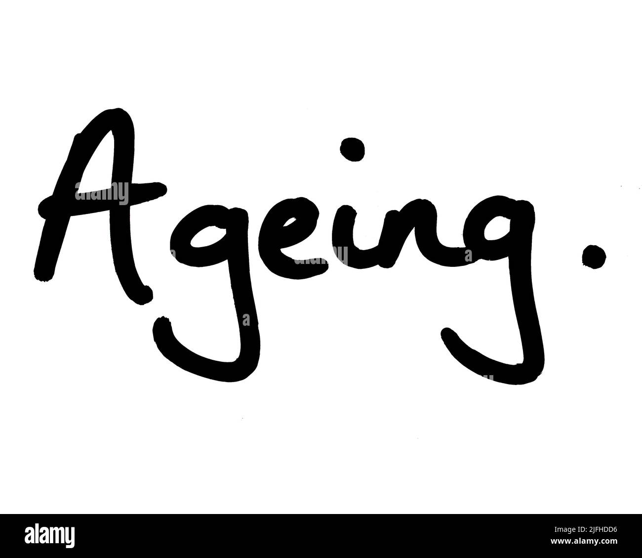 Ageing Lettering The word Ageing, handwritten on a white background Stock Photo - Alamy