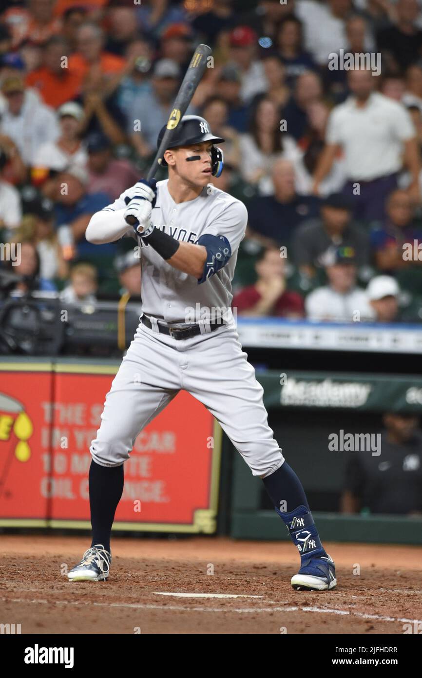 New York Yankees center fielder Aaron Judge (99) bats during the fifth inning of the MLB game