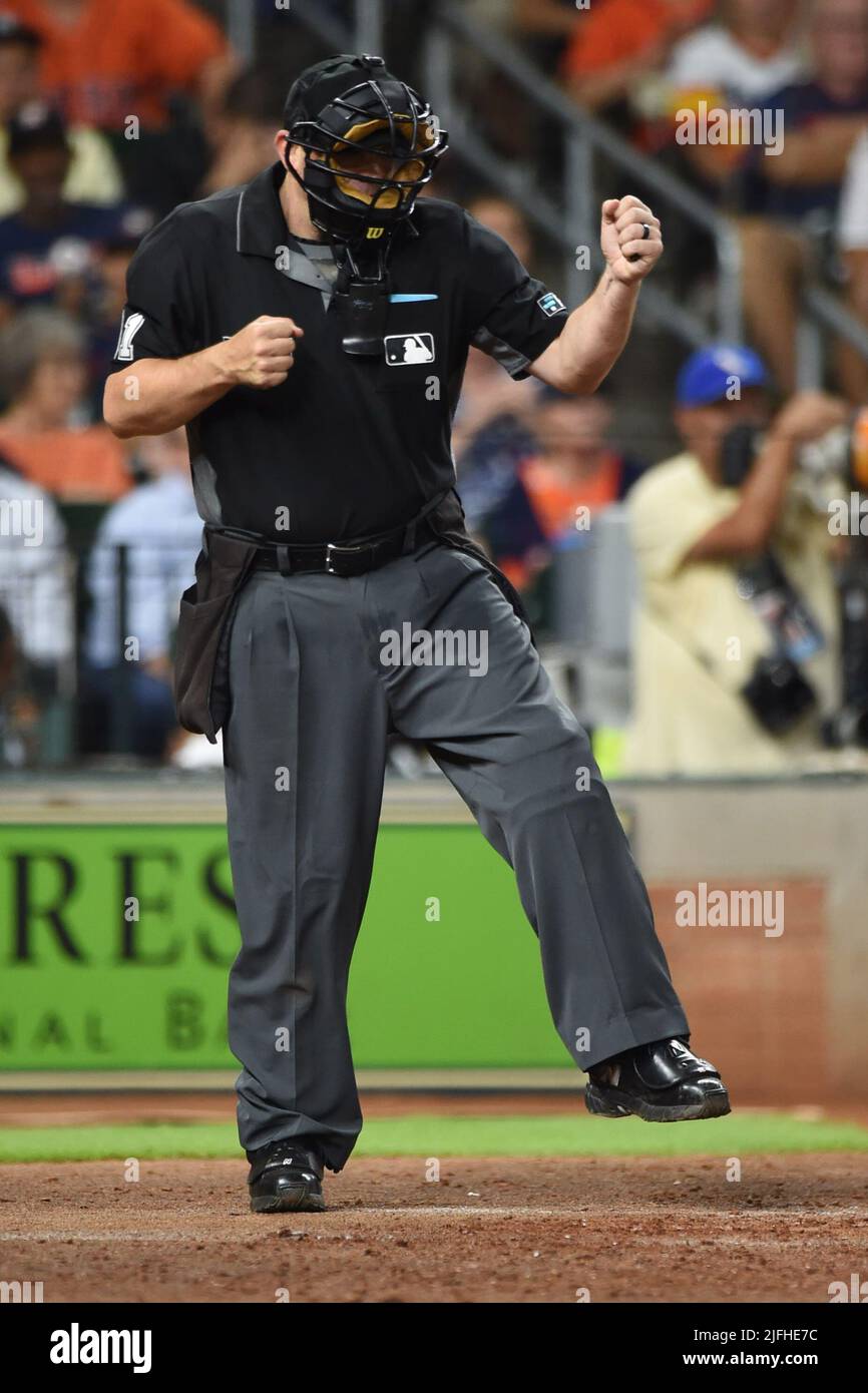 Houston, United States. 30th June, 2022. Home plate umpire Brian Knight  (91) the MLB game between the New York Yankees and the Houston Astros on  Thursday, June 30, 2022 at Minute Maid