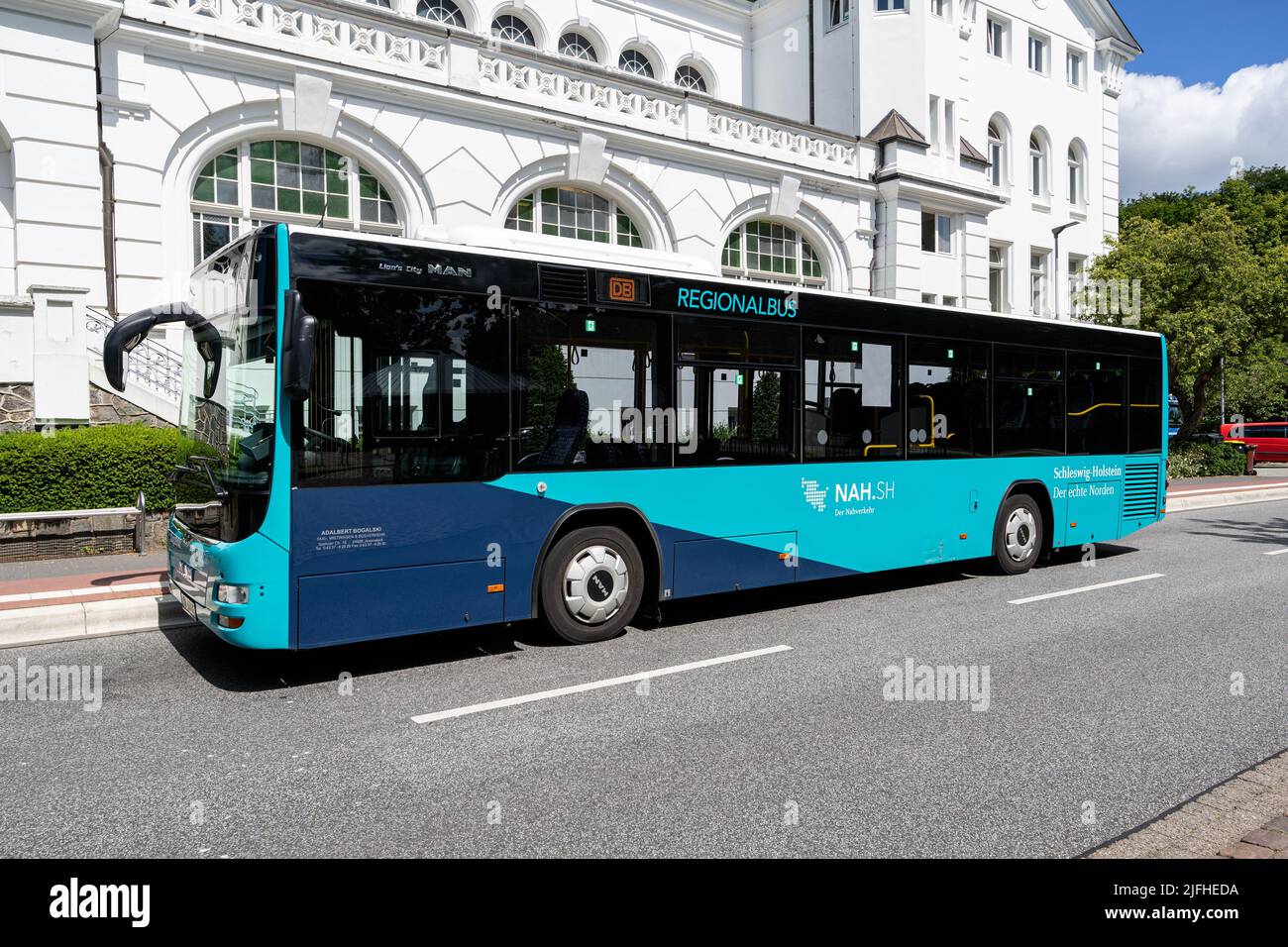 NAH.SH MAN Lion’s City bus in Rendsburg, Germany Stock Photo