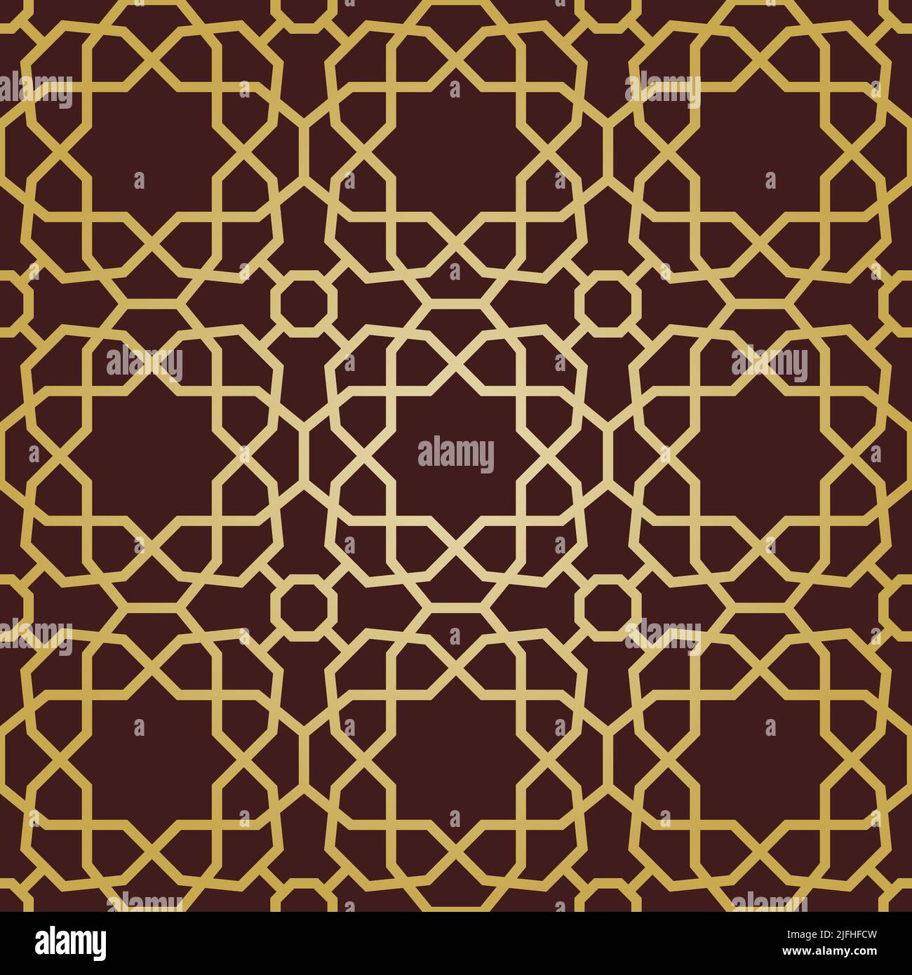Seamless black and golden vector ornament in arabian style. Geometric ...