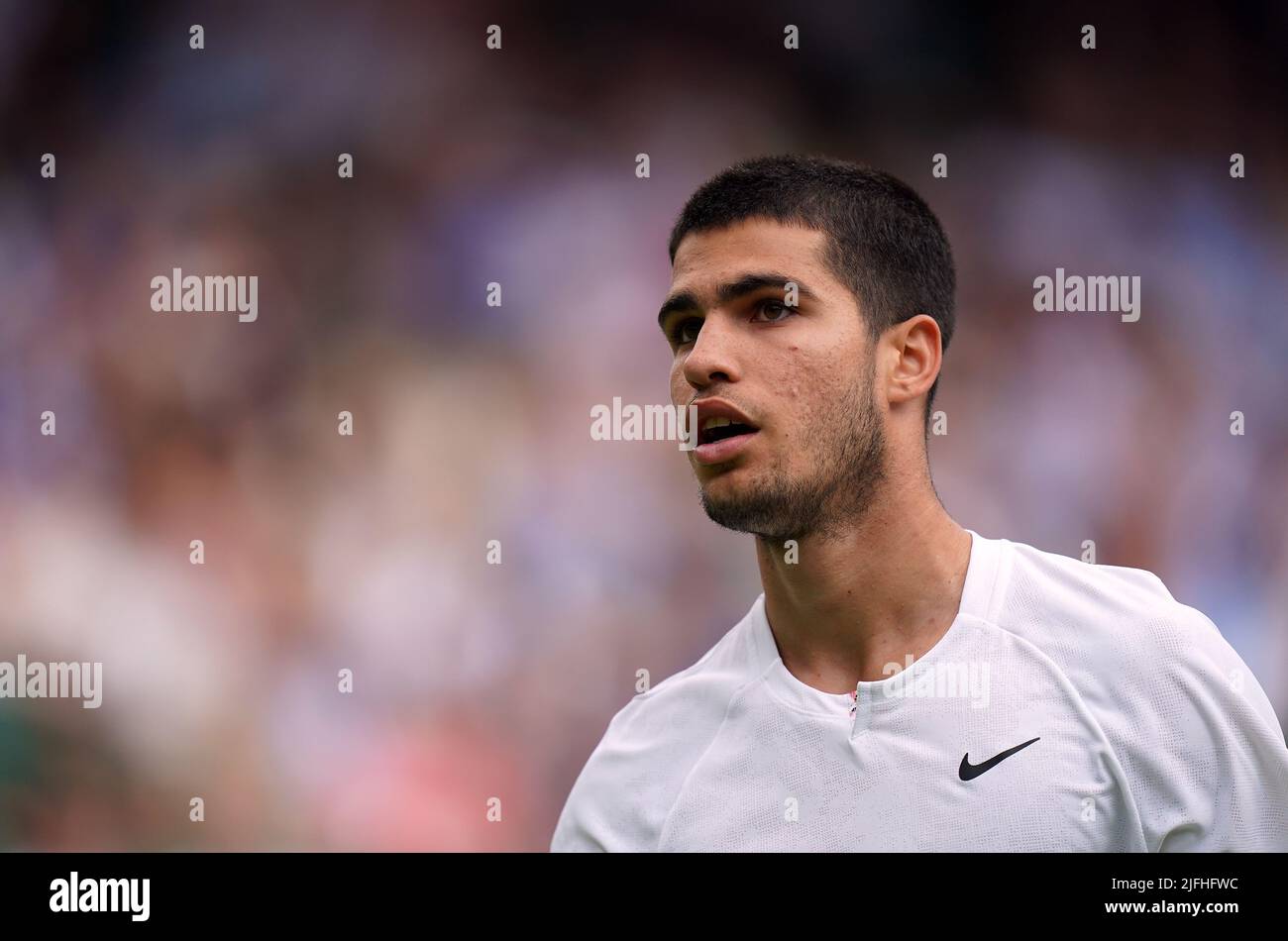 Carlos Alcaraz during his Gentlemen's Singles fourth round match