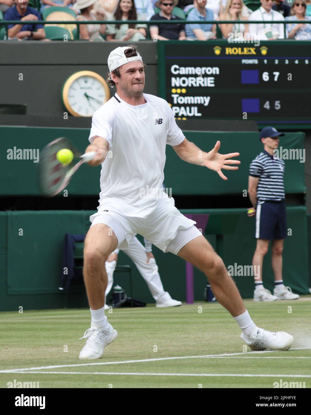 London, UK. 03rd July, 2022. American Tommy Paul in action in his