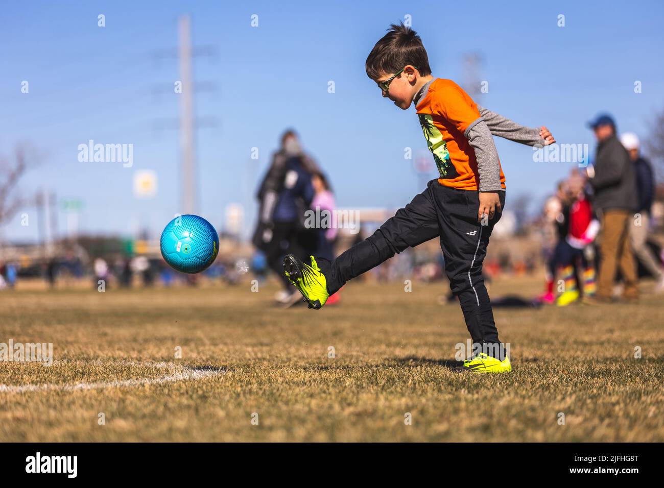 Youth soccer games near the heart of downtown Fort Worth. Young players
