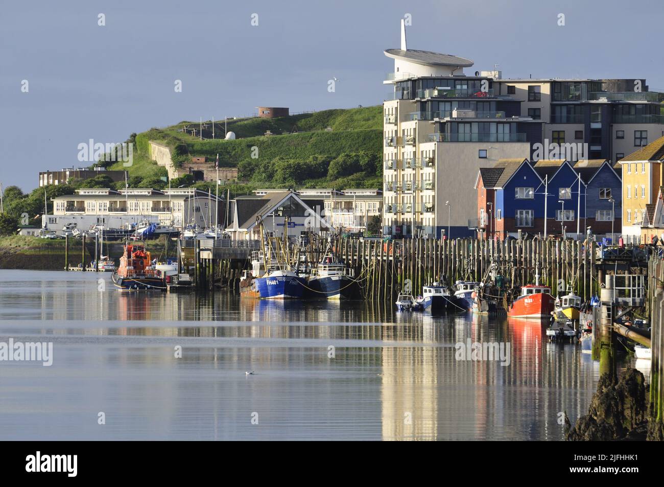 Newhaven harbour, Sussex, England, UK Stock Photo