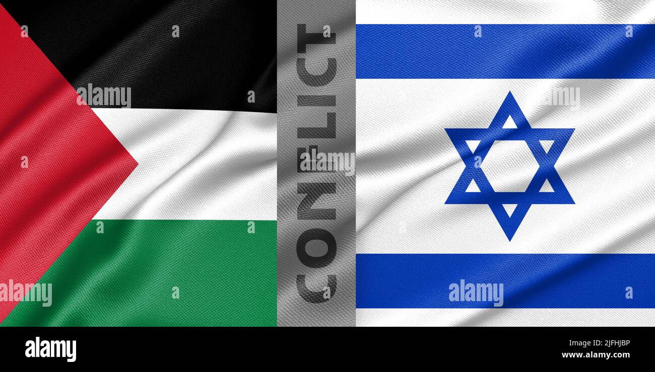 Palestine and Israel flags. flag Palestine and flag Israel, Conflict