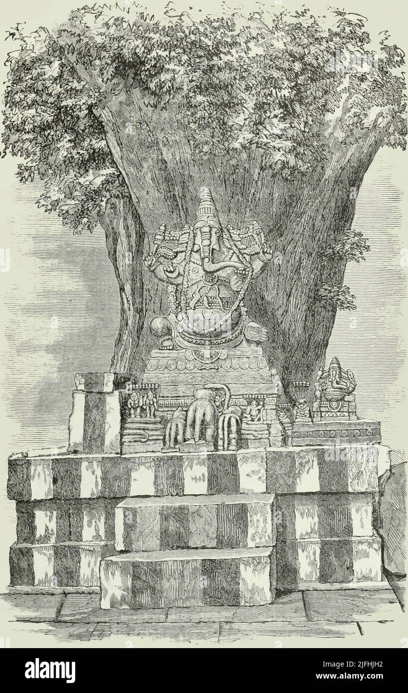 A wayside idol of Ganesha, God of Wisdom Stock Photo