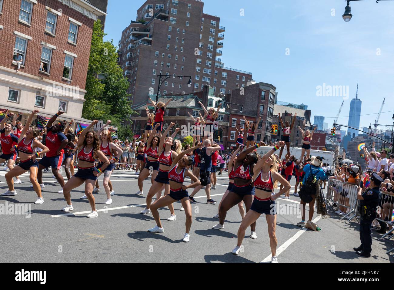 Cheer New York performing at the Pride Parade in NYC on June 26, 2022
